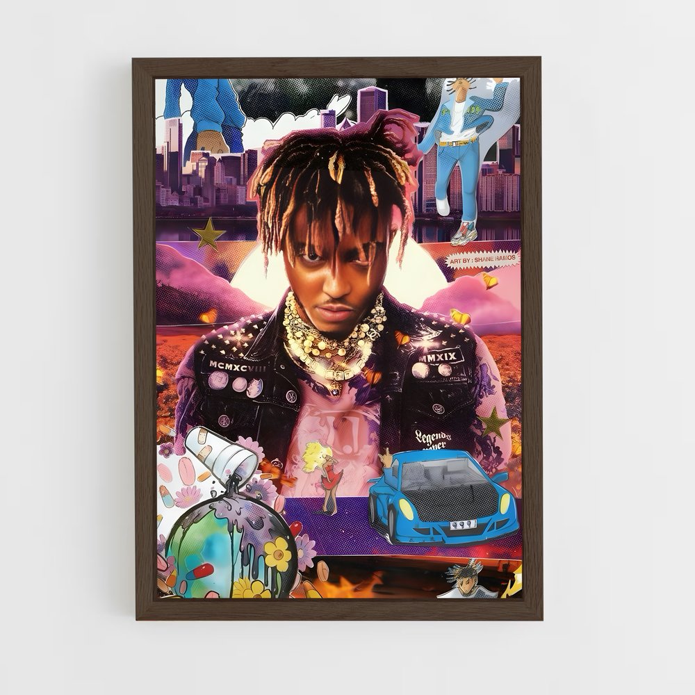 juice-wrld-4 cadre Bois foncé