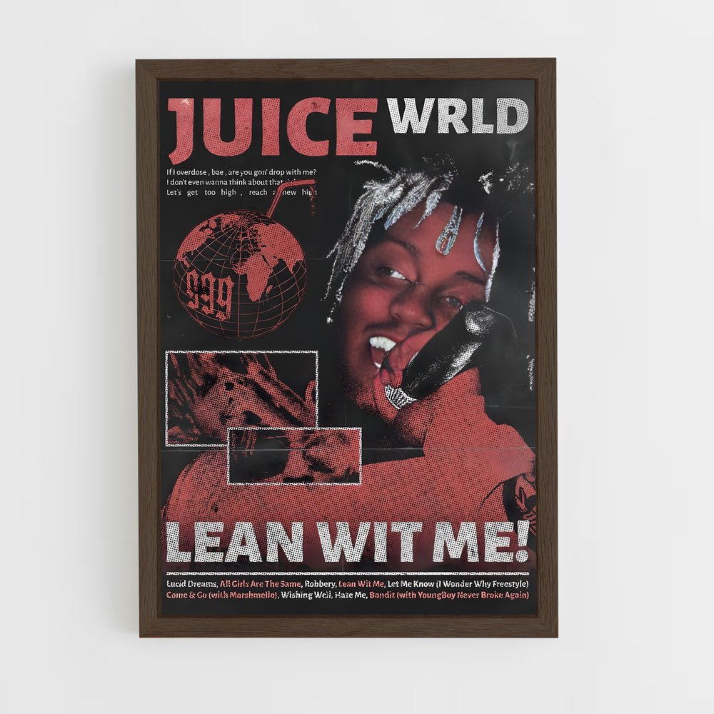 juice-wrld-7 cadre Bois foncé