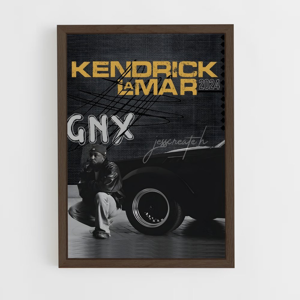 kendrick-lamar-11 cadre Bois foncé