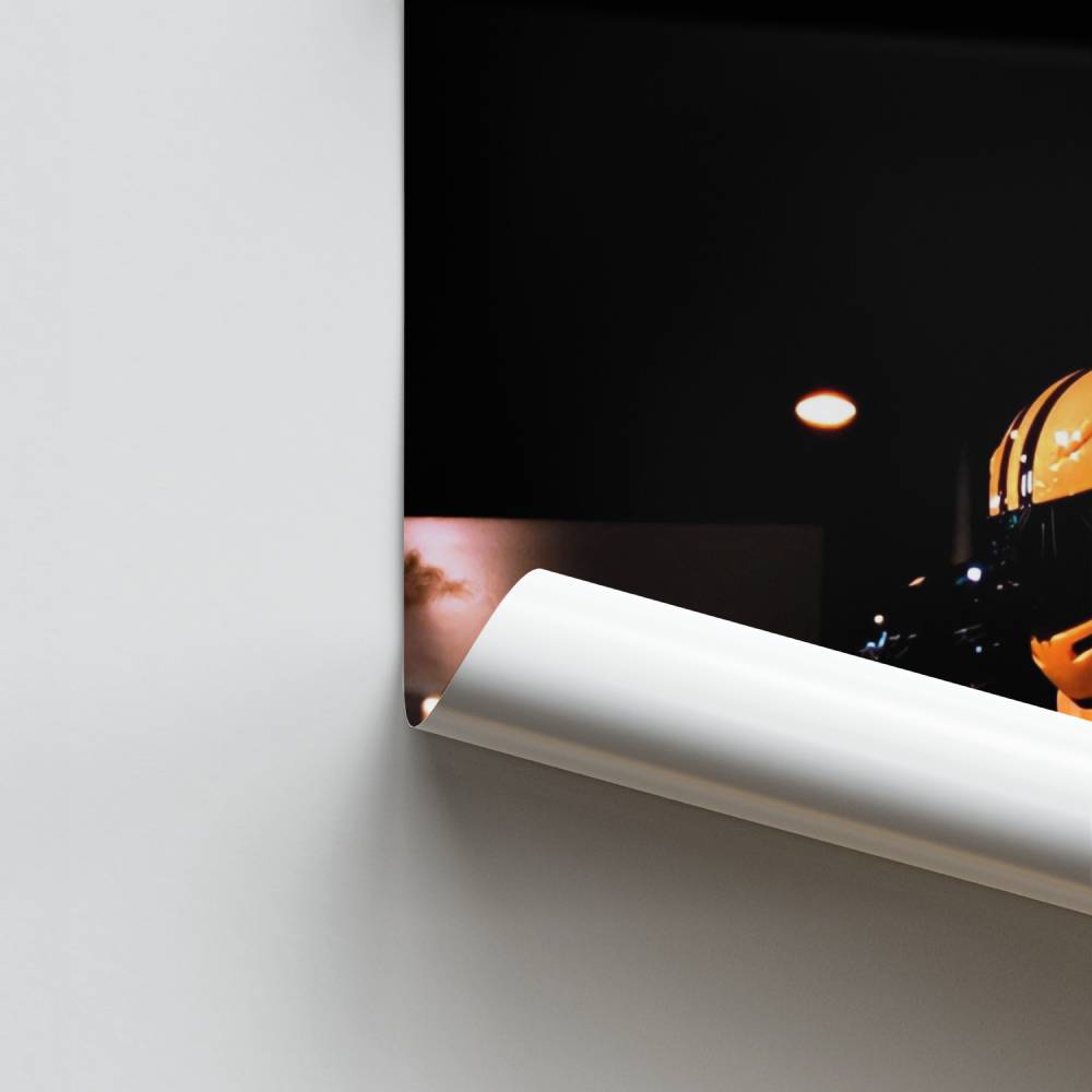 Poster Motocicletta gialla dinamica