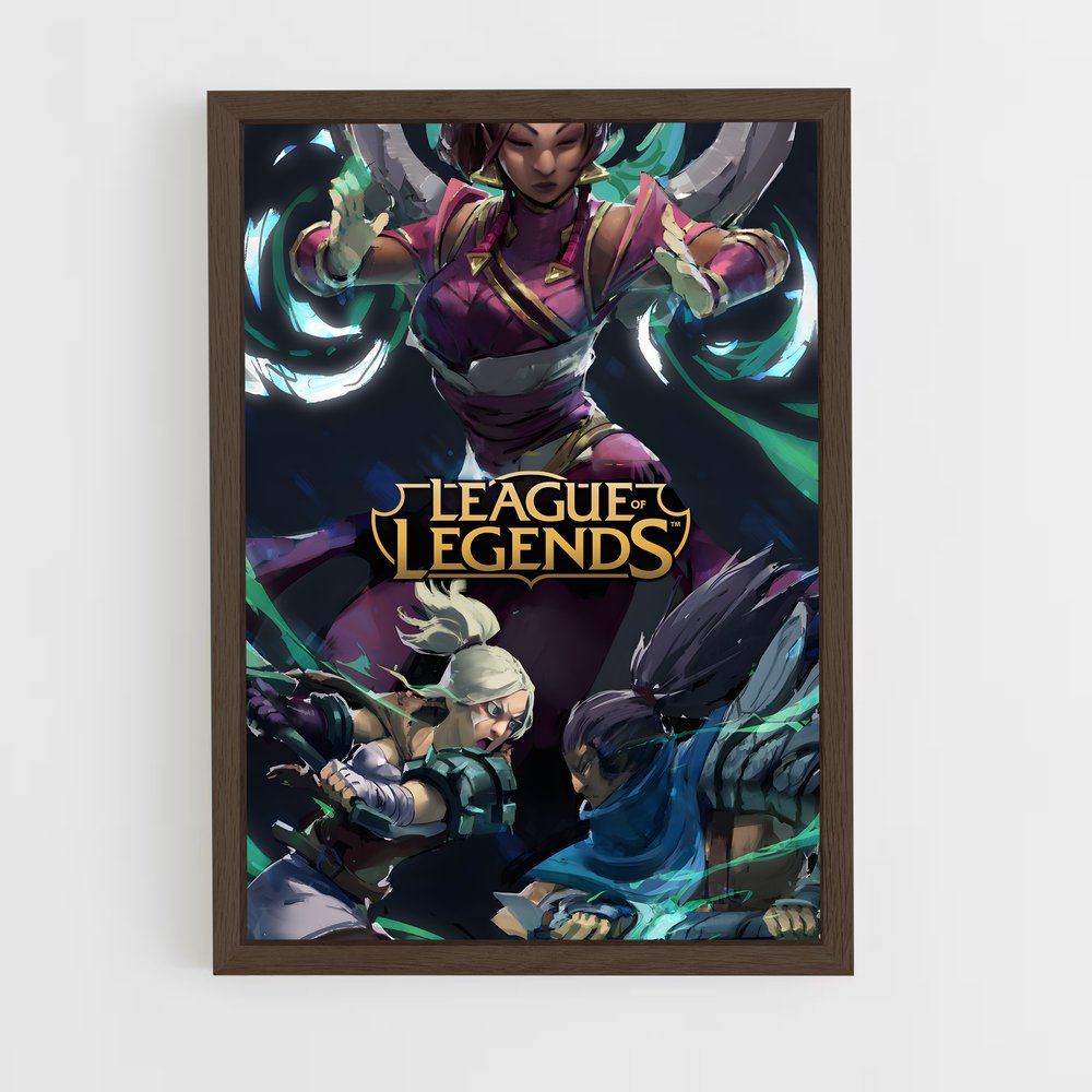 league-of-legends-4 cadre Bois foncé