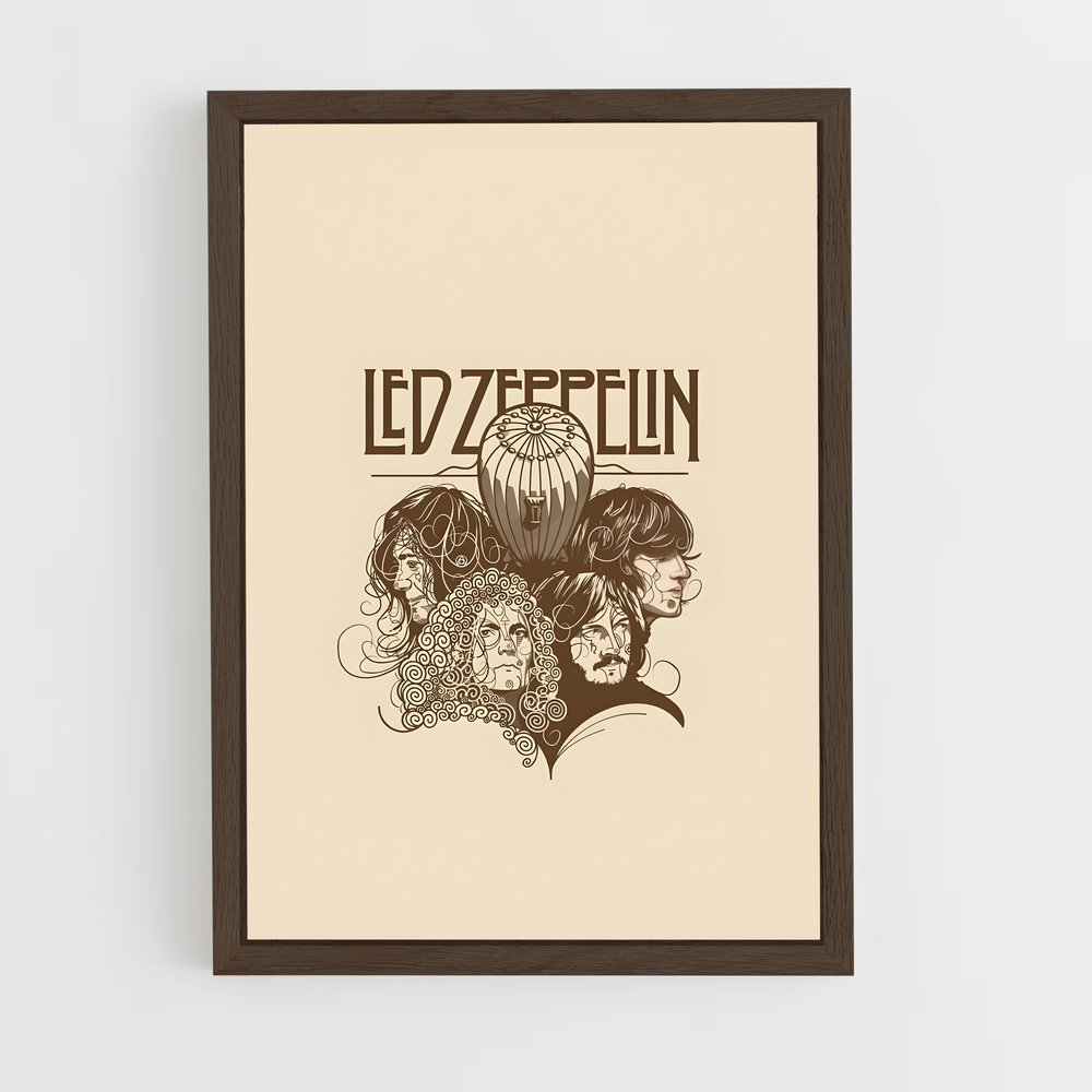 led-zeppelin-3 cadre Bois foncé
