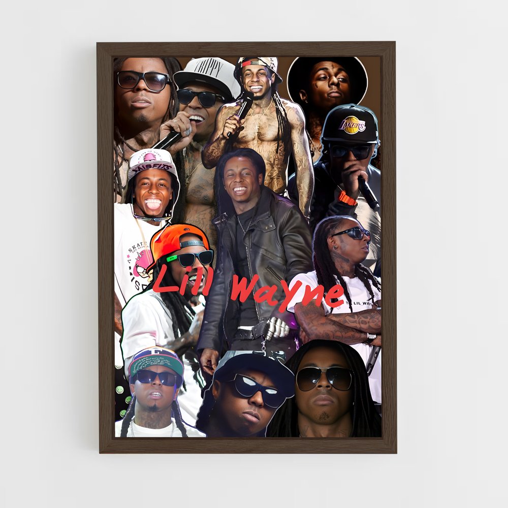 lil-wayne-10 cadre Bois foncé