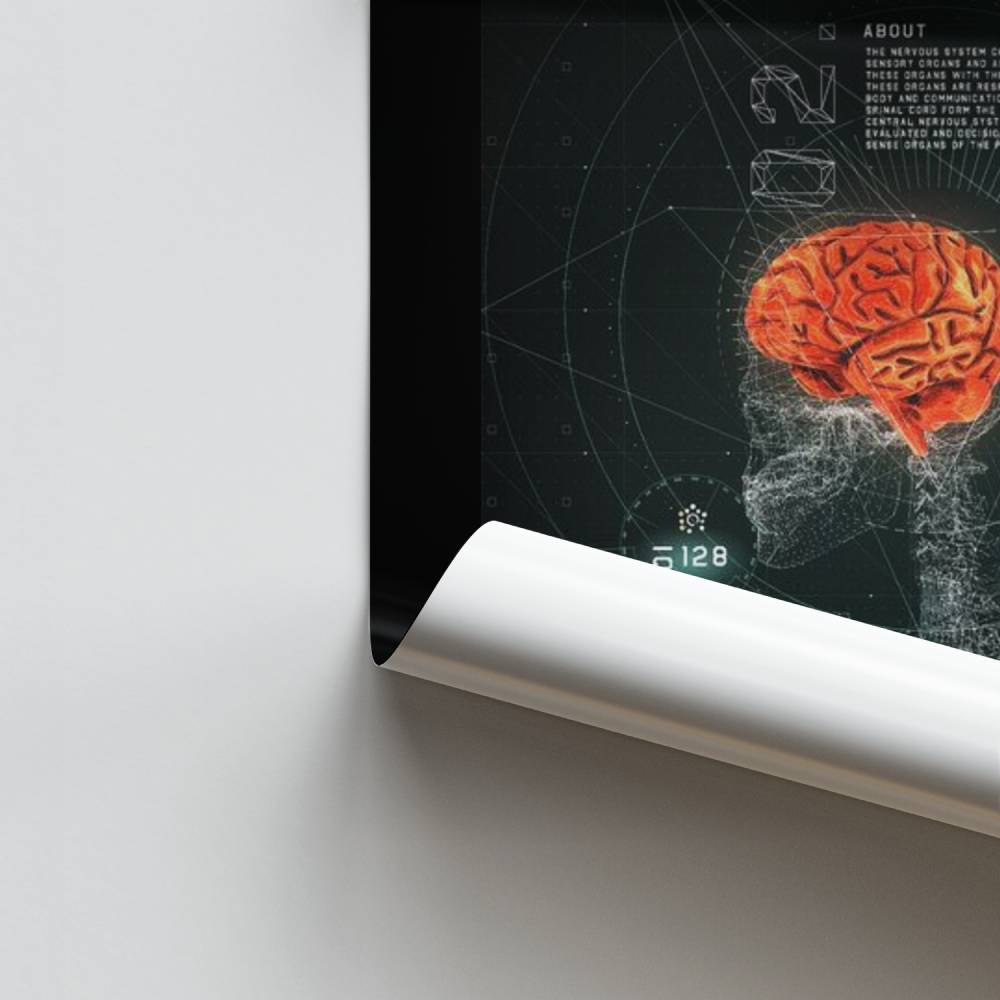 Poster futuristico del cervello