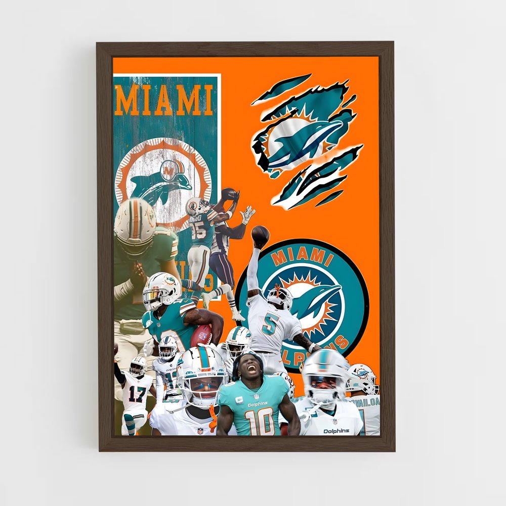 miami-dolphins-2 cadre Bois foncé