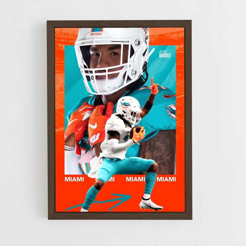 miami-dolphins-21 cadre Bois foncé