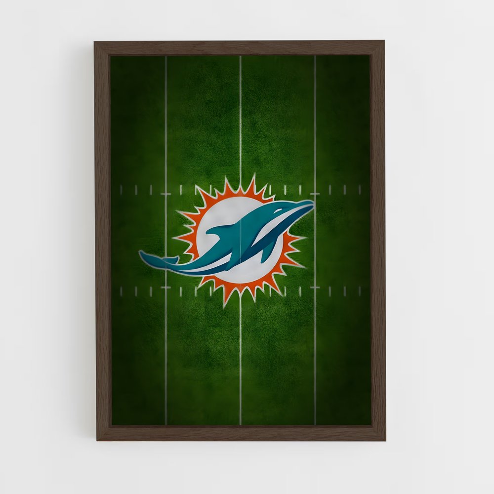 miami-dolphins-6 cadre Bois foncé
