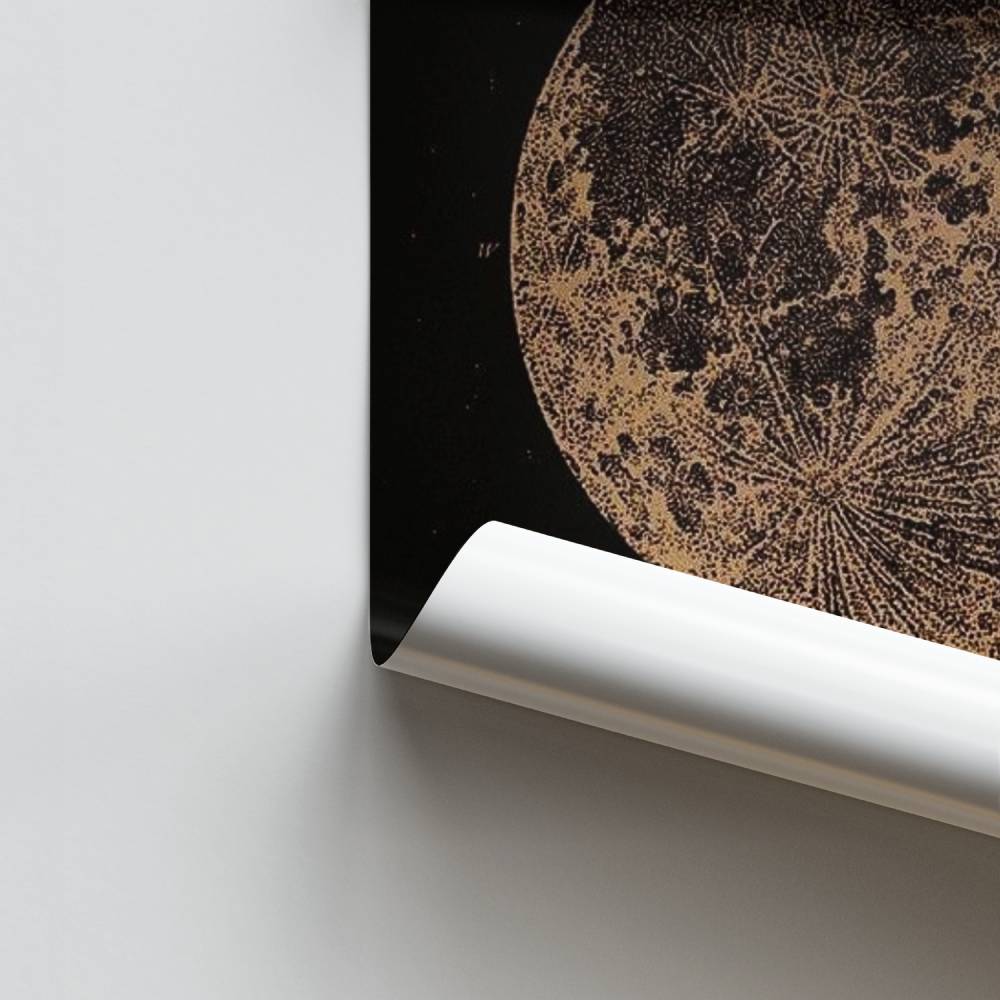 Poster Carte Lunaire Vintage