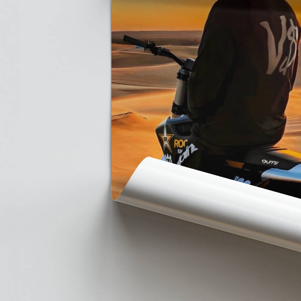 Poster di fuga nel deserto di Moto-Cross