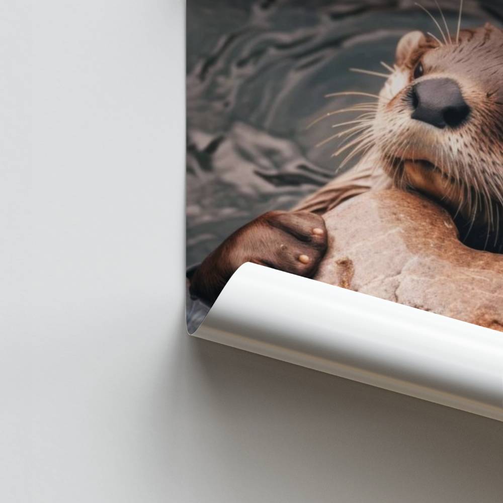 Poster Câlin Loutre