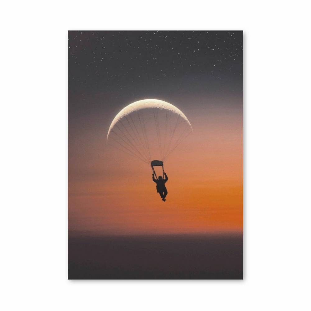 Poster Crépuscule Parapente