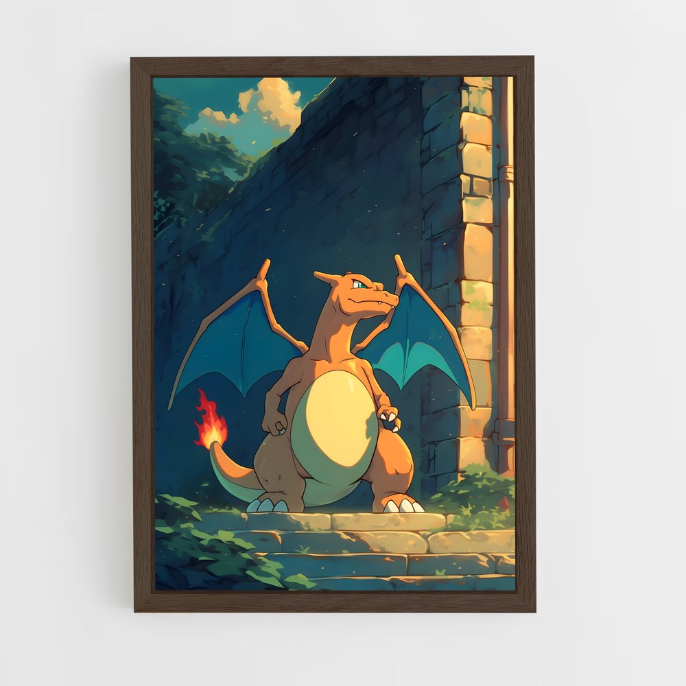 pokemon-21 cadre Bois foncé