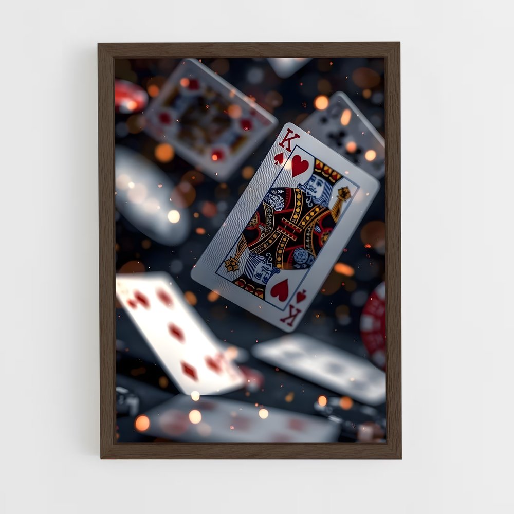poker-10 cadre Bois foncé