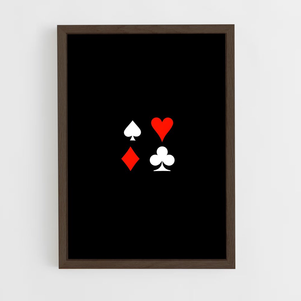 poker-4 cadre Bois foncé