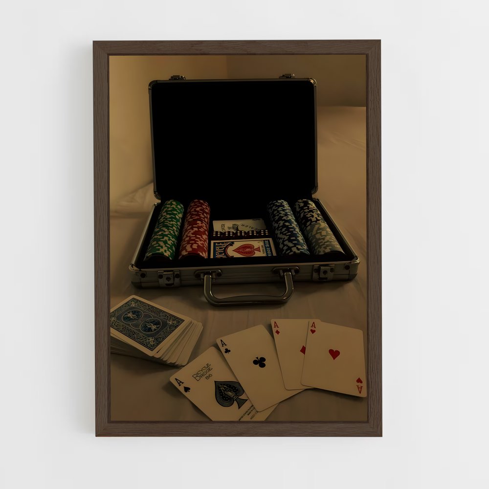 poker-5 cadre Bois foncé