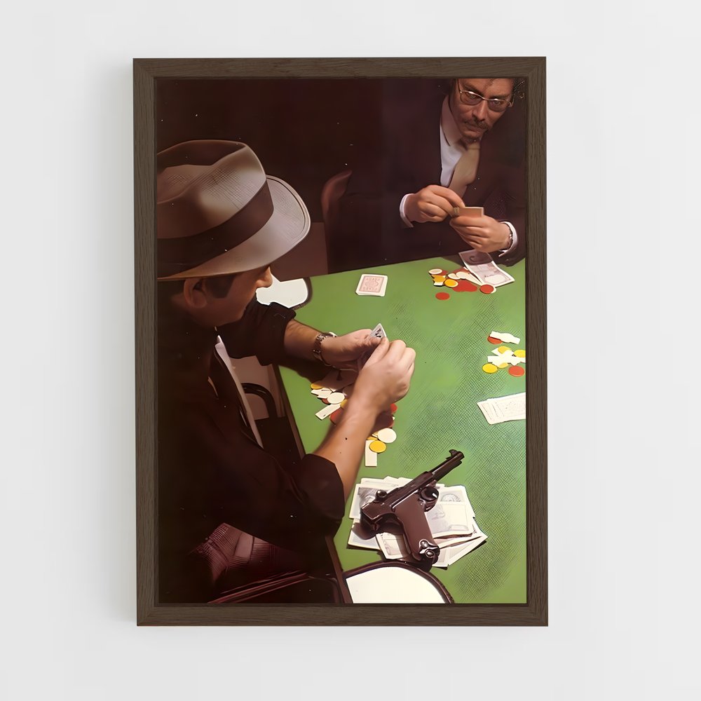 poker-6 cadre Bois foncé
