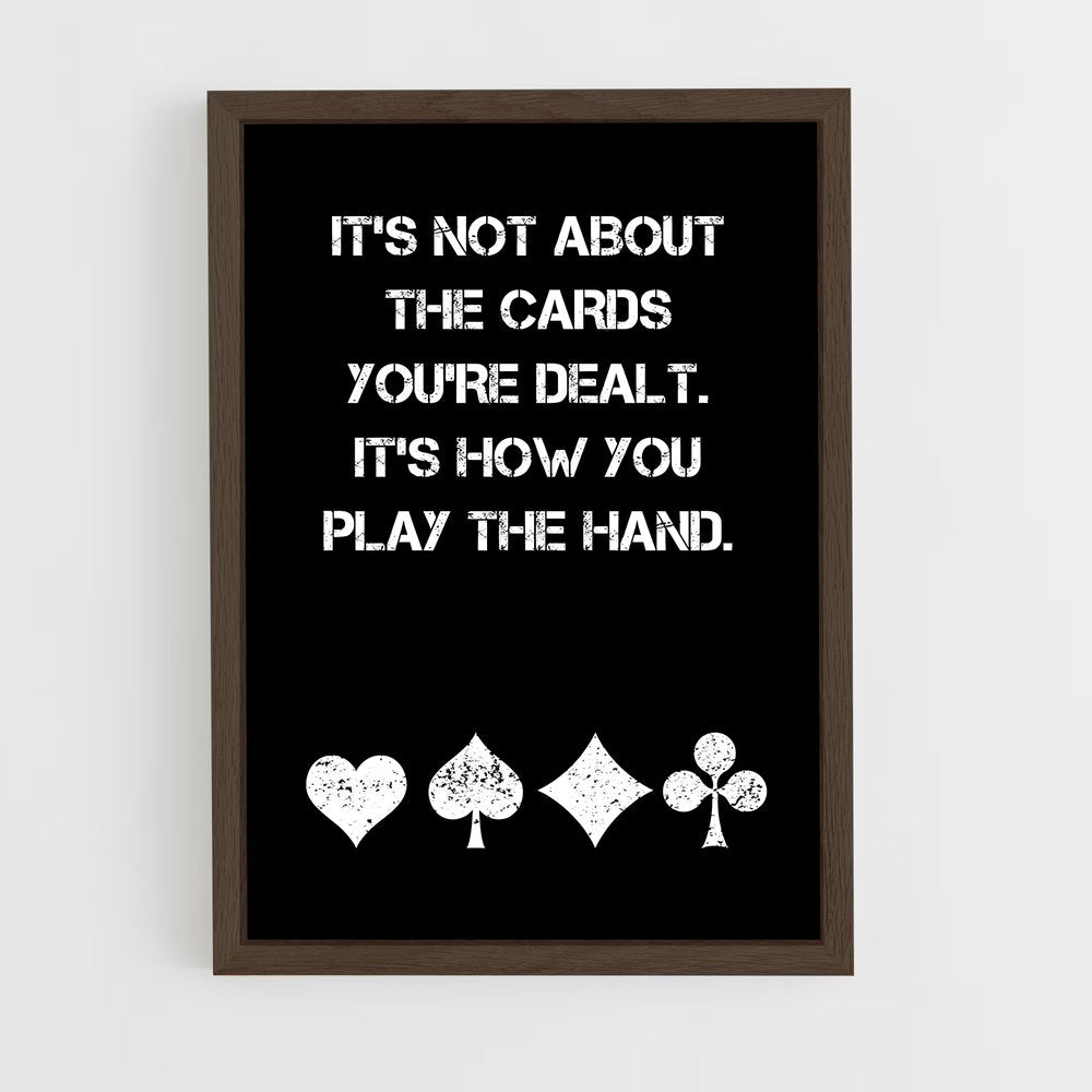 poker-9 cadre Bois foncé