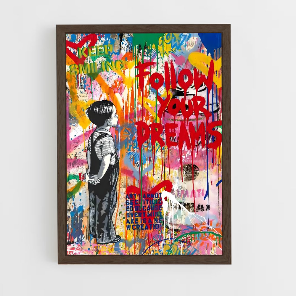 pop-art-5 cadre Bois foncé