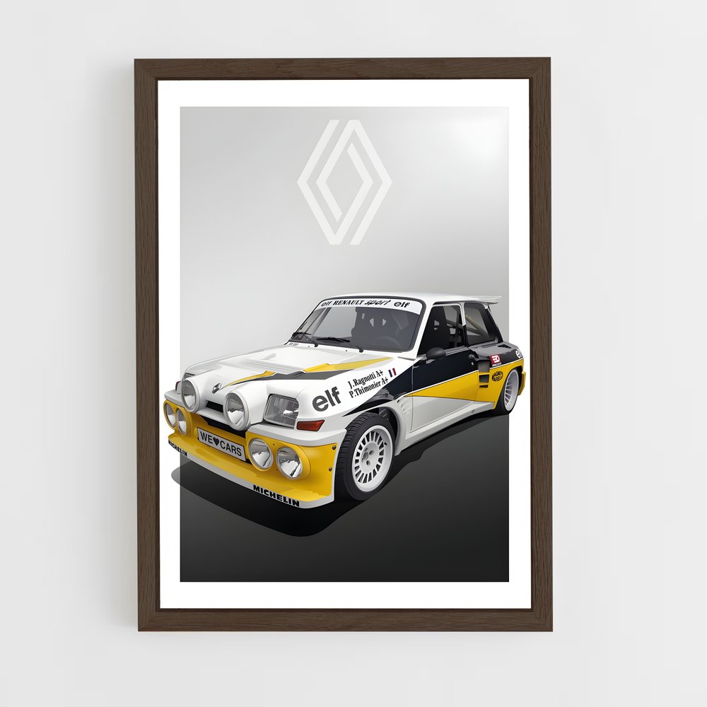 renault-8 cadre Bois foncé