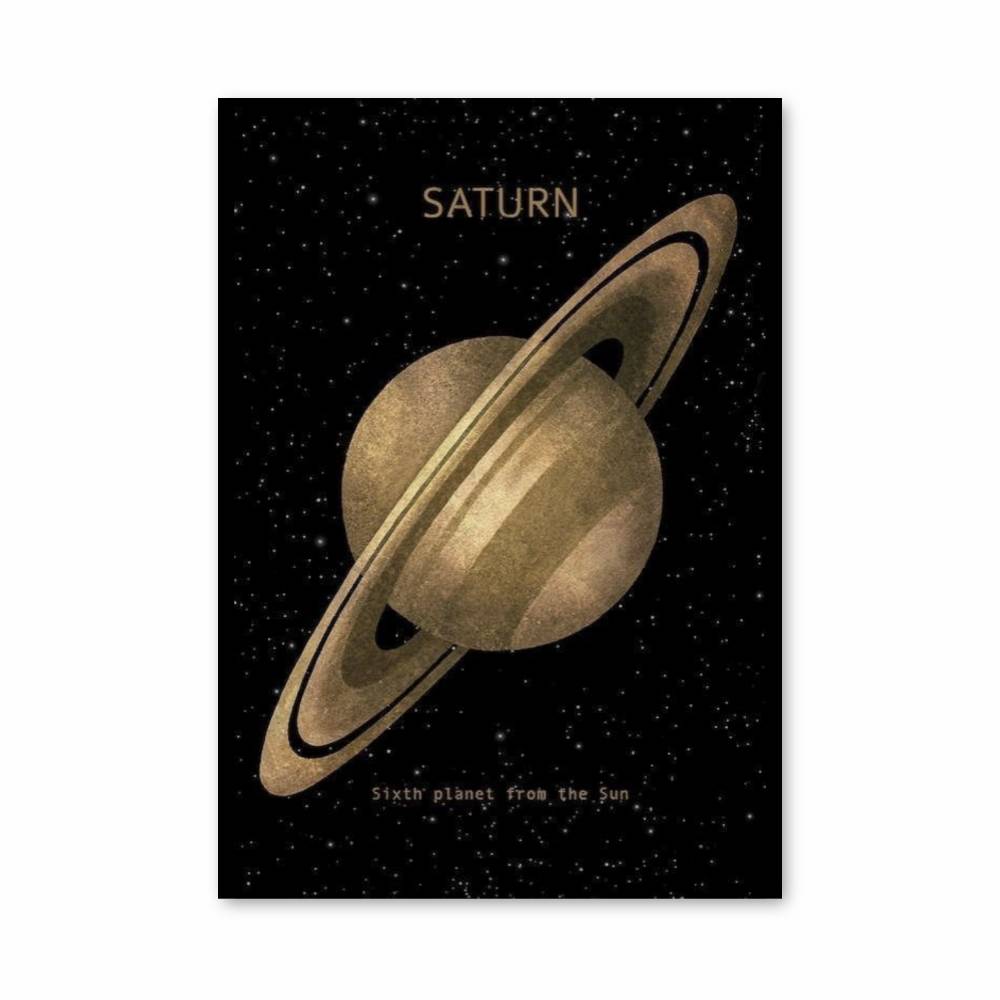 Poster Saturne Doré