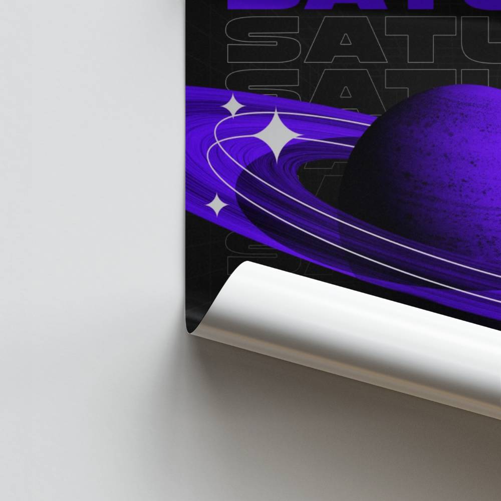 Poster del viaggio cosmico di Saturno