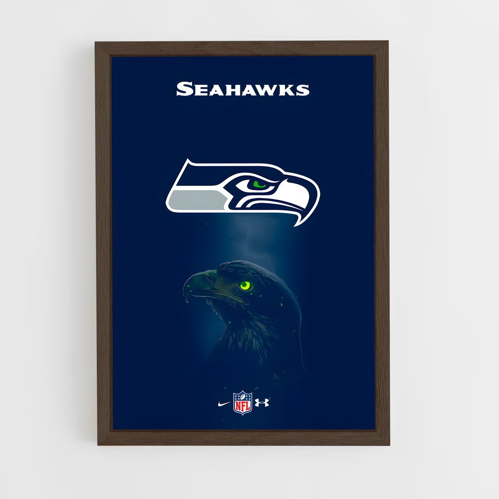 seahawks-10 cadre Bois foncé