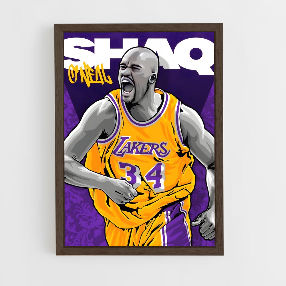 shaquille-oneal-10 cadre Bois foncé