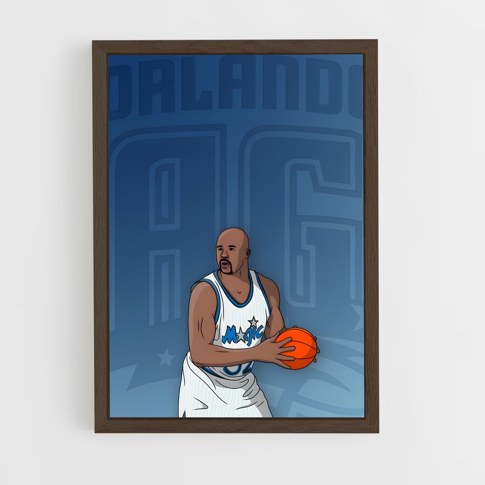 shaquille-oneal-7 cadre Bois foncé