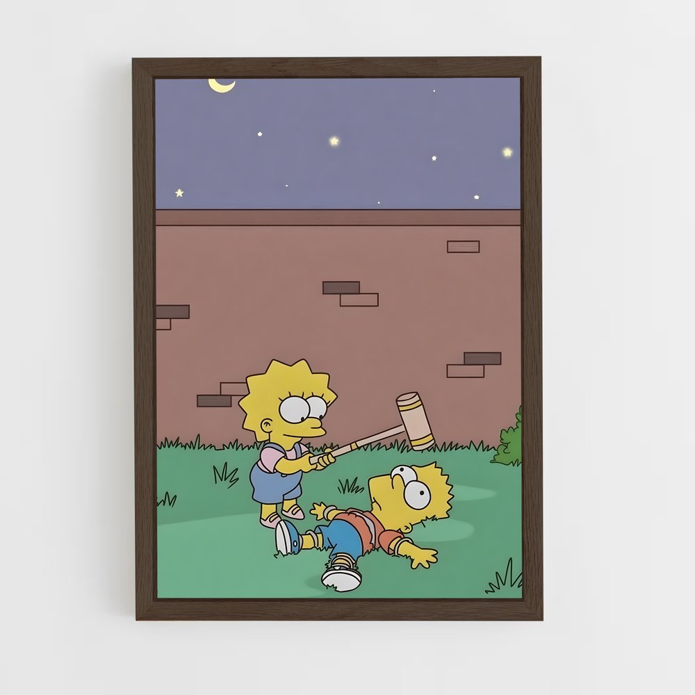 simpsons-11 cadre Bois foncé