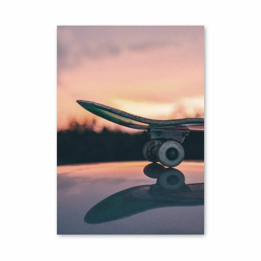Poster Coucher de Soleil Skateboard
