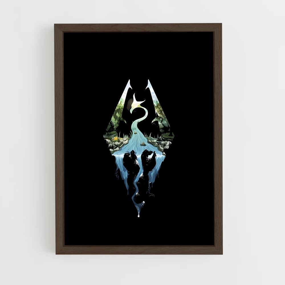 skyrim-3 cadre Bois foncé