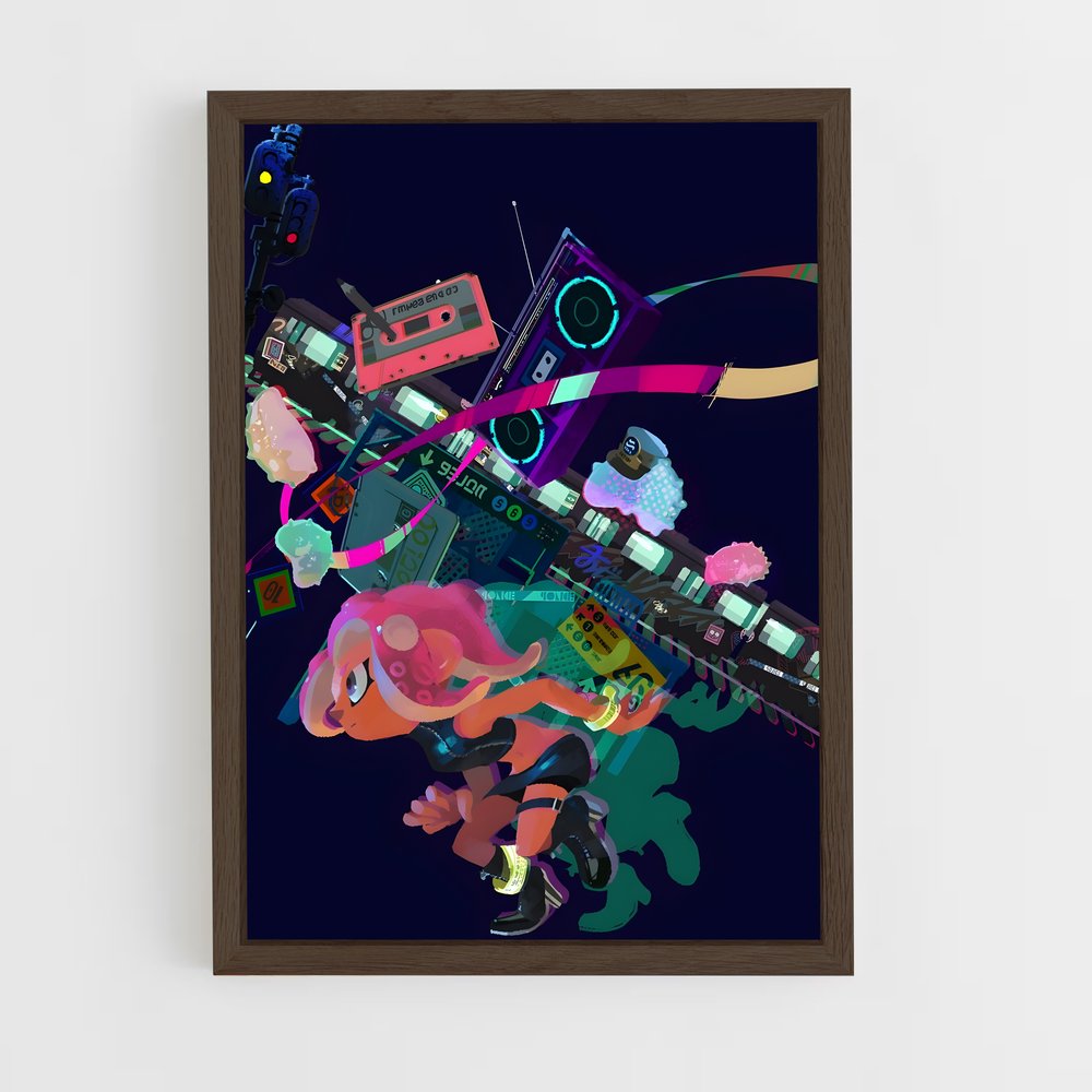 splatoon-12 cadre Bois foncé