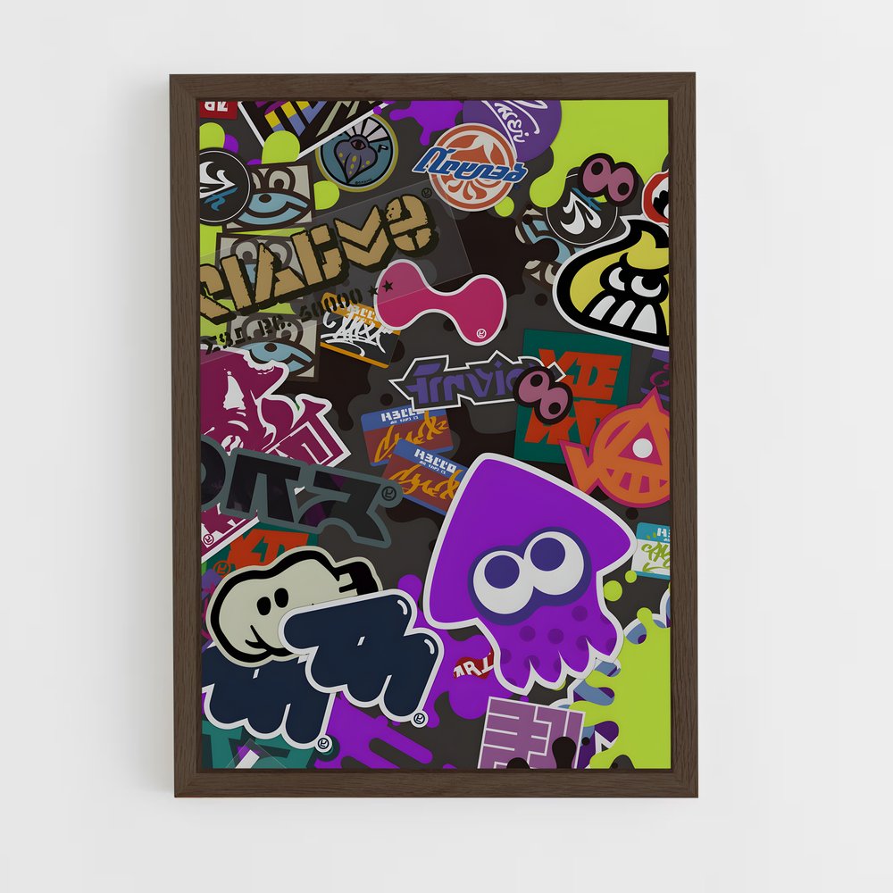 splatoon-3 cadre Bois foncé