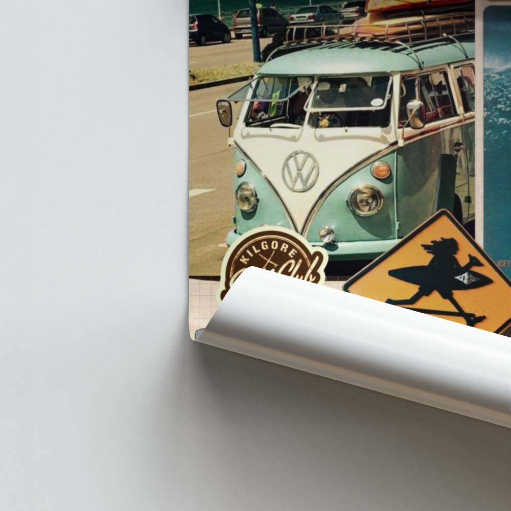 Poster Vibrazioni del surf vintage