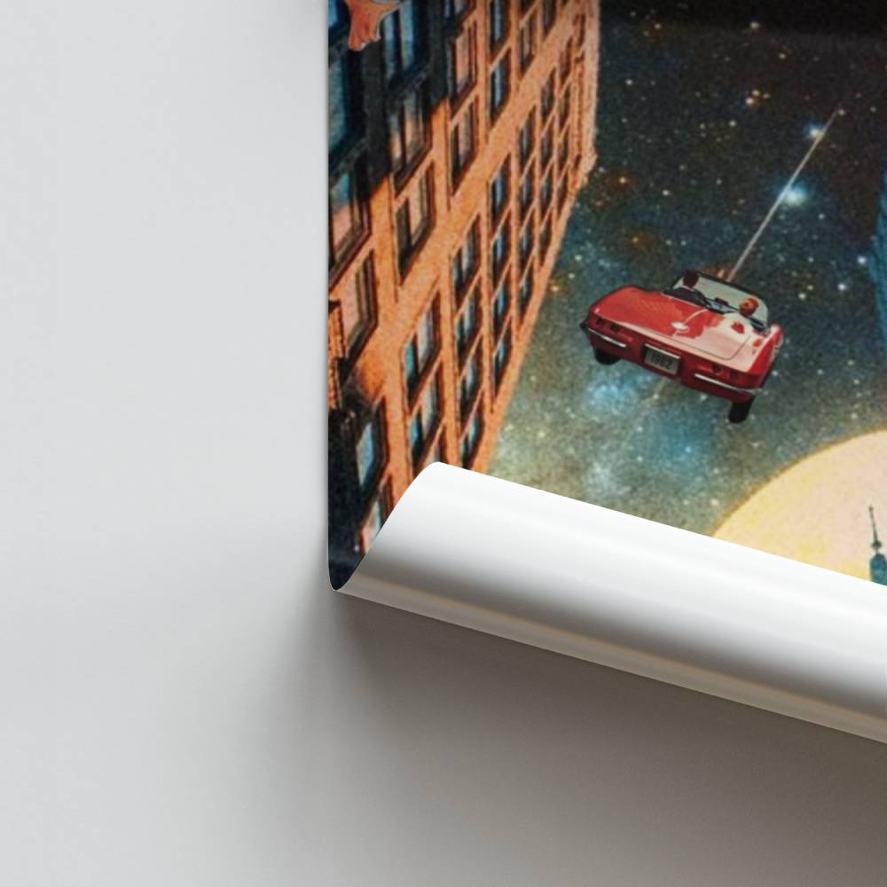 Poster di paesaggio urbano cosmico
