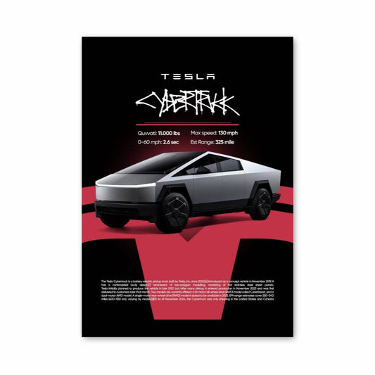 Poster Cybertruck Futuriste