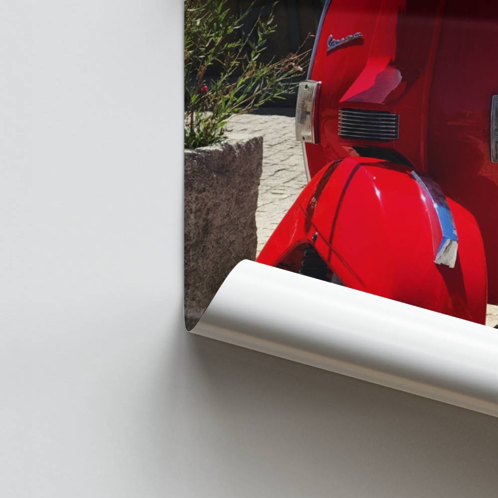 Poster vintage rosso della Vespa