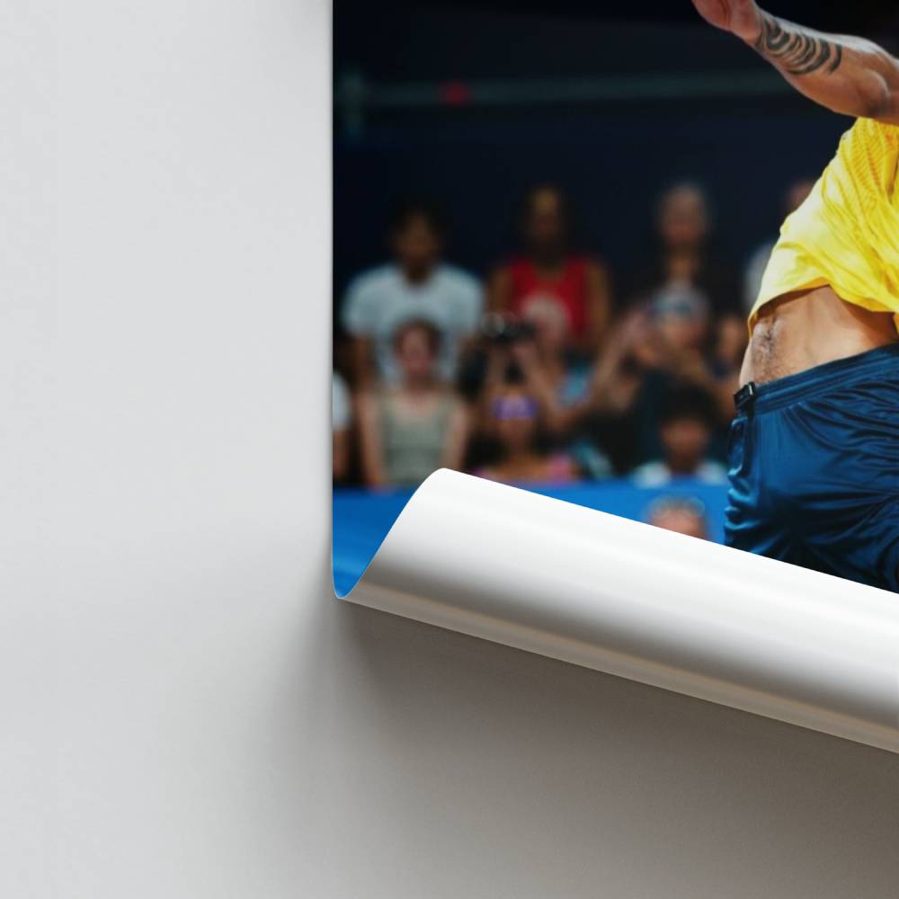 Potente poster di salto di pallavolo