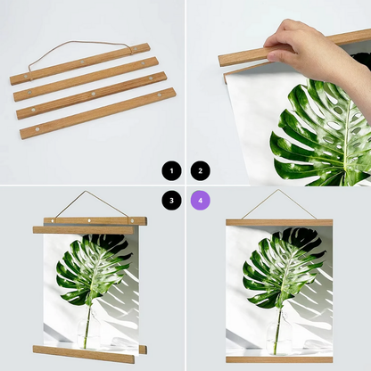 Porta poster magnetico in legno