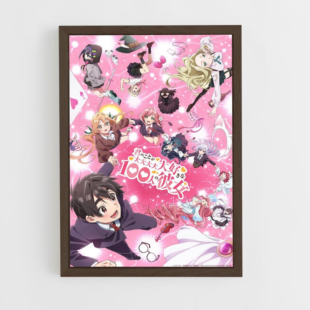 100-girlfriends-2 cadre Bois foncé