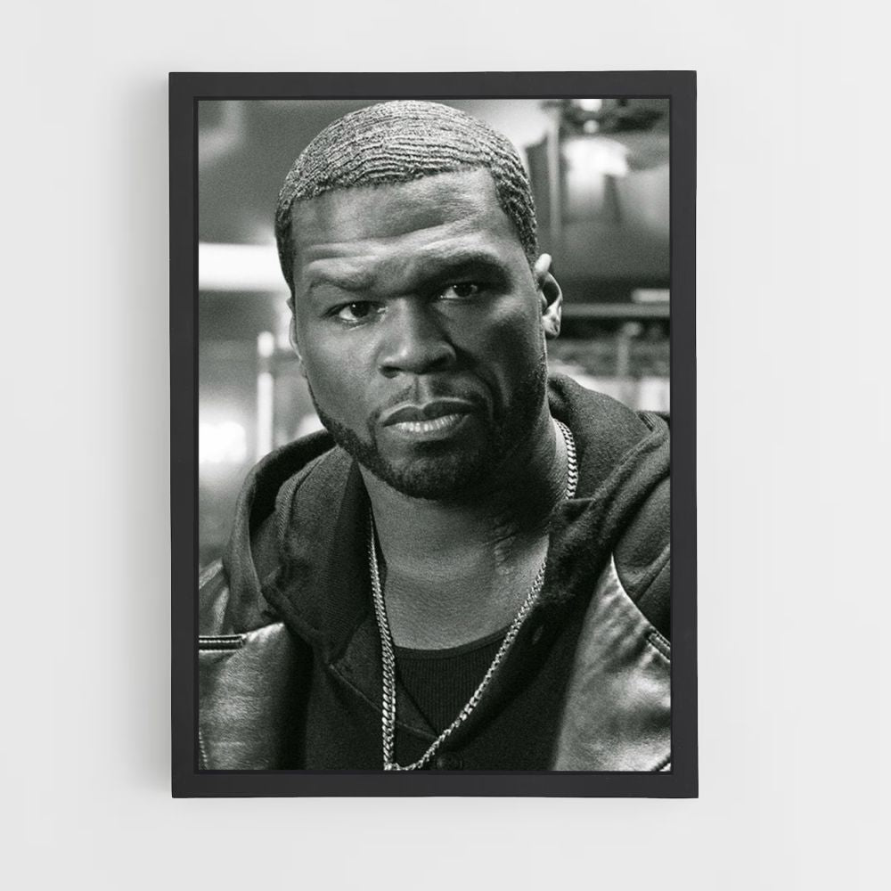 Poster 50cent in bianco e nero