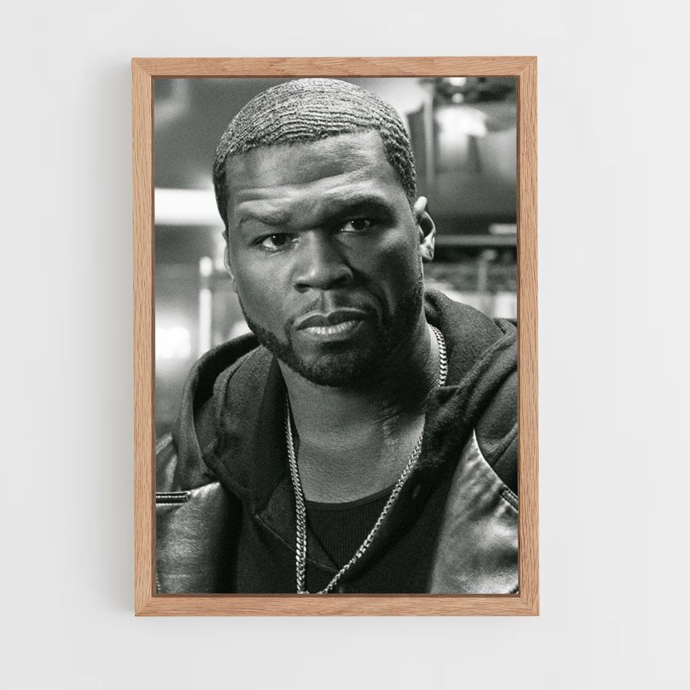 Poster 50cent in bianco e nero