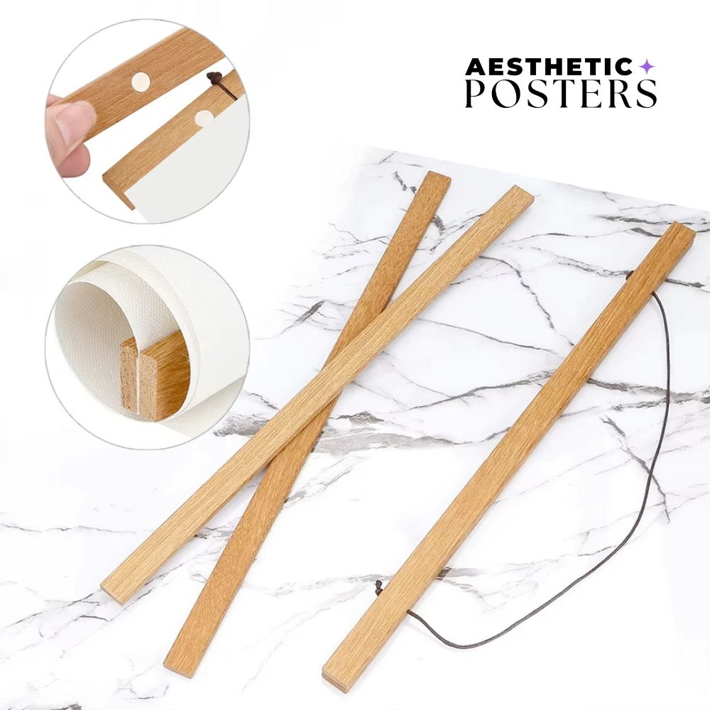 Porta poster magnetico in legno