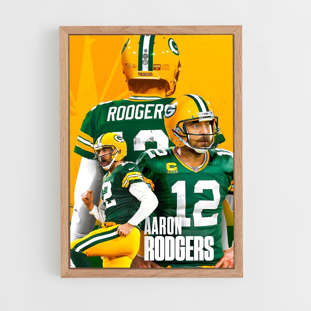 aaron-rodgers-1 cadre Bois clair