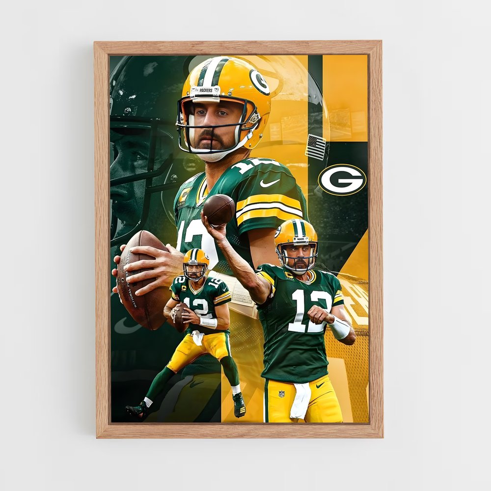 aaron-rodgers-11 cadre Bois clair