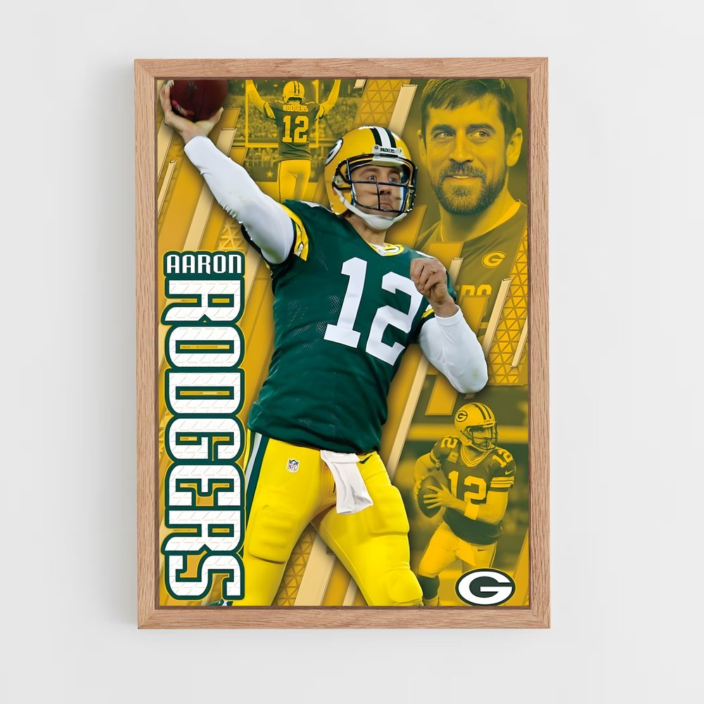 aaron-rodgers-15 cadre Bois clair