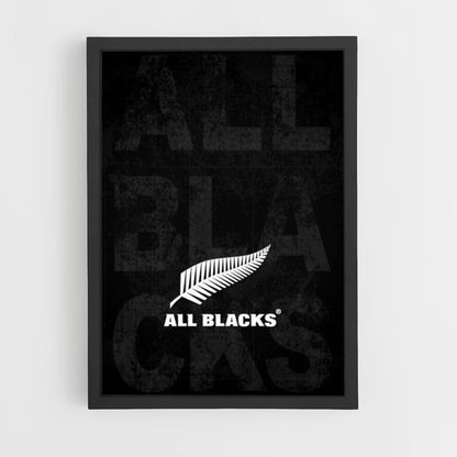 Poster con il logo degli All Blacks