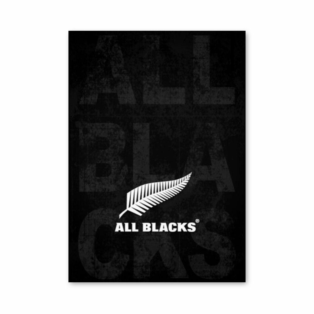 Poster con il logo degli All Blacks