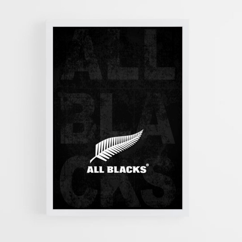 Poster con il logo degli All Blacks