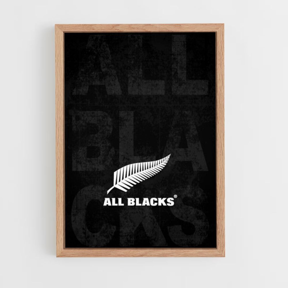 Poster con il logo degli All Blacks